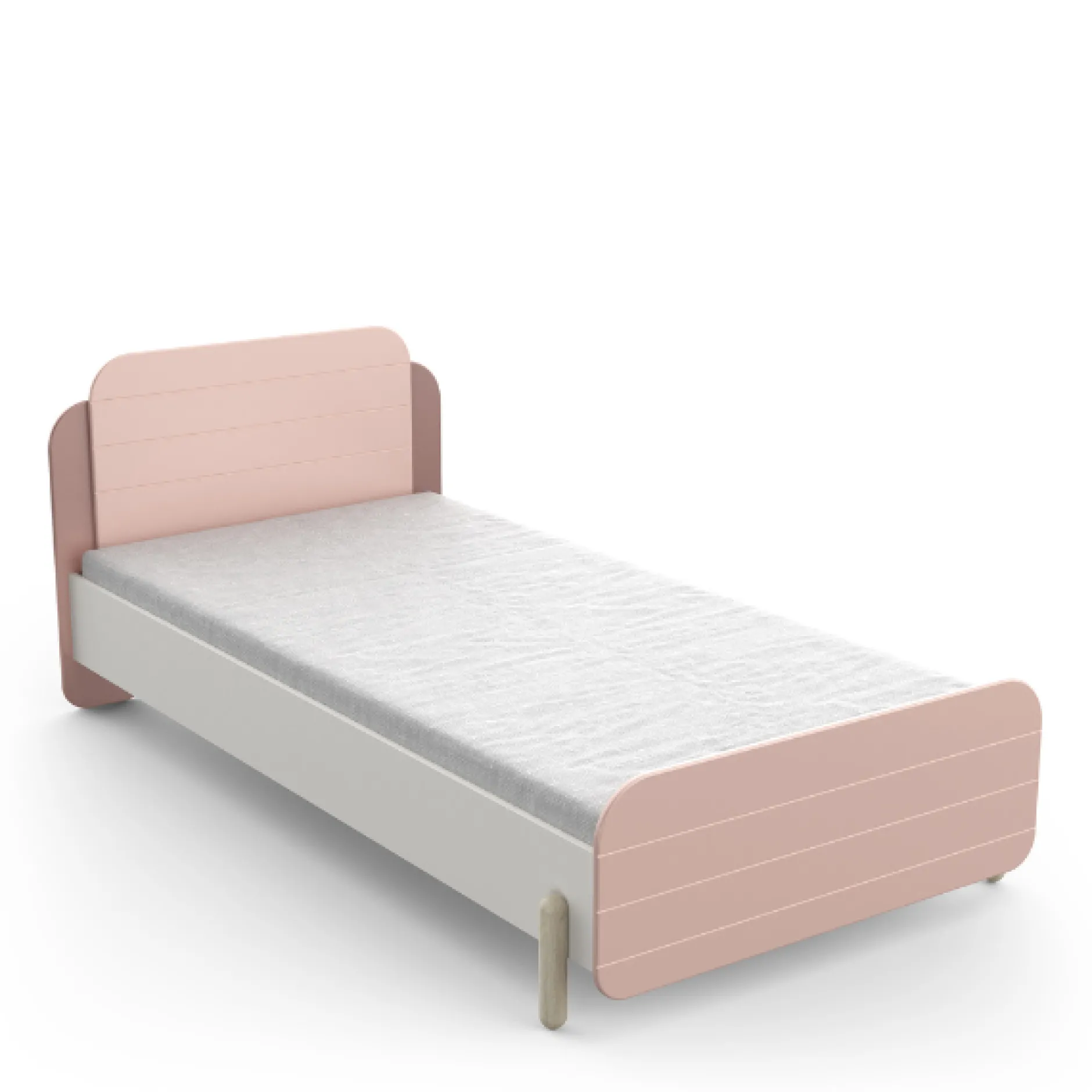 Kinderzimmer Janne: Bett 90x200cm, Nachttisch, Kommode, Kleiderschrank, Schreibtisch - rosa/weiß