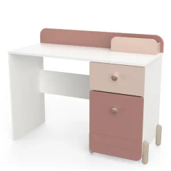 Kinderzimmer Janne: Bett 90x190cm, Nachttisch, Kleiderschrank, Schreibtisch - rosa/weiss