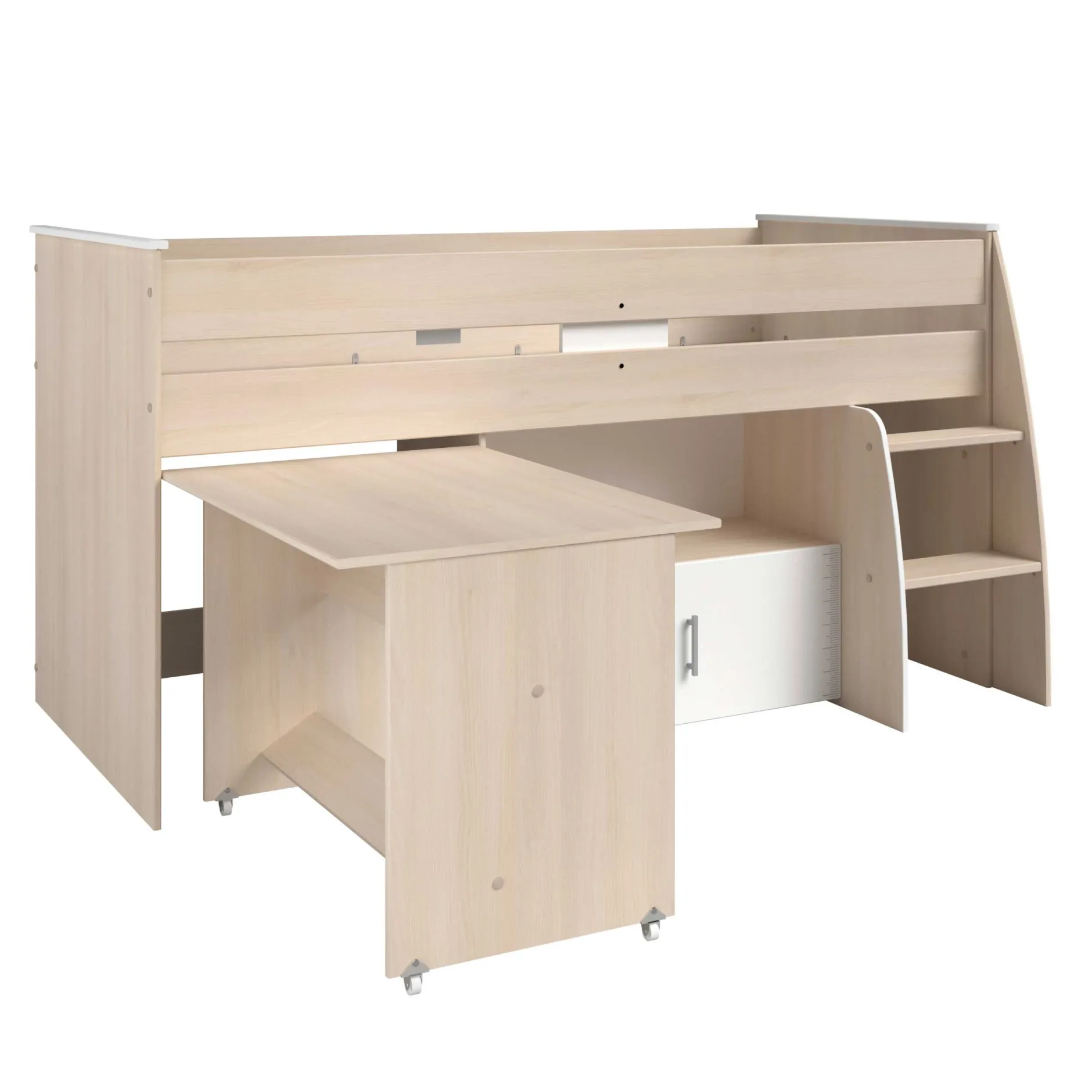Kinderzimmerkombination Charly 90x200 | Halbhohes Bett und Kleiderschrank