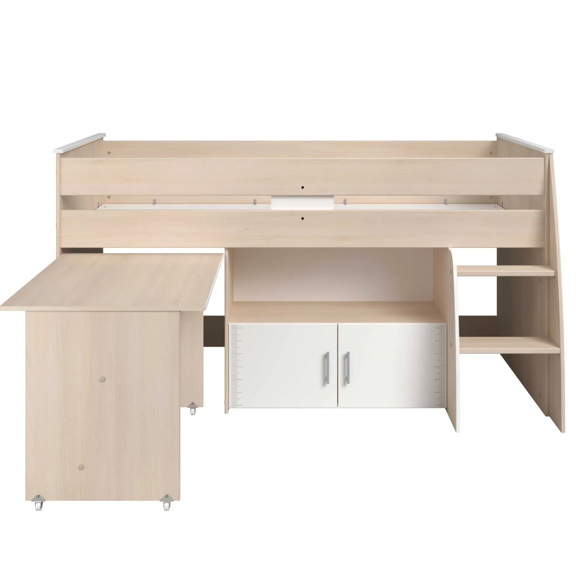 Kinderzimmerkombination Charly 90x200 | Halbhohes Bett und Kleiderschrank