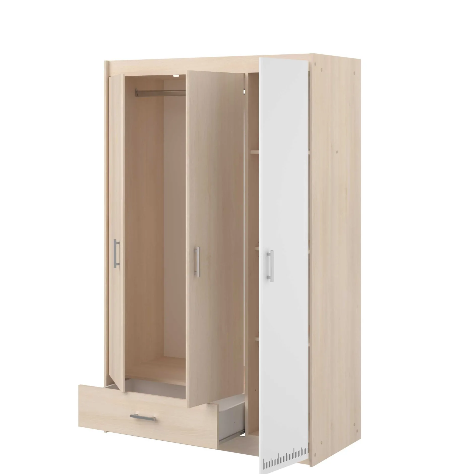 Kinderzimmerkombination Charly 90x200 | Halbhohes Bett und Kleiderschrank