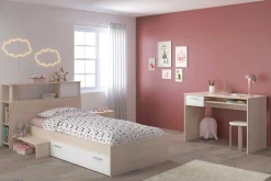 Kinderzimmerkombination Charly 90x200 | Kinderbett, Rückwand, Nachttisch, Schreibtisch
