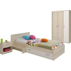 Kinderzimmerkombination Charly 90x200 | Kinderbett, Nachttisch, Kleiderschrank