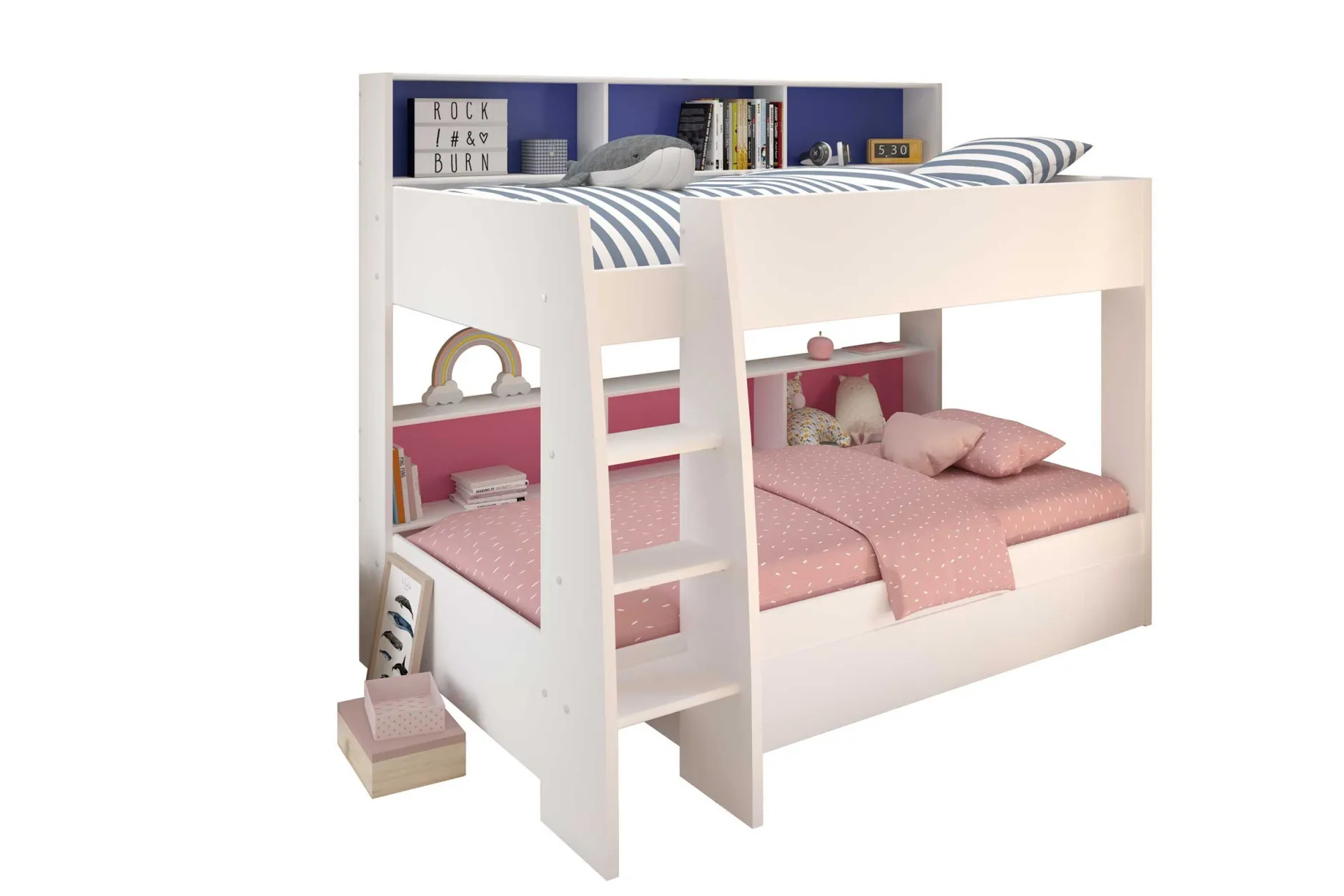 Kinderzimmerkombination Leo/Galaxy | Etagenbett, Bett-Schubladen-Set, Kleiderschrank