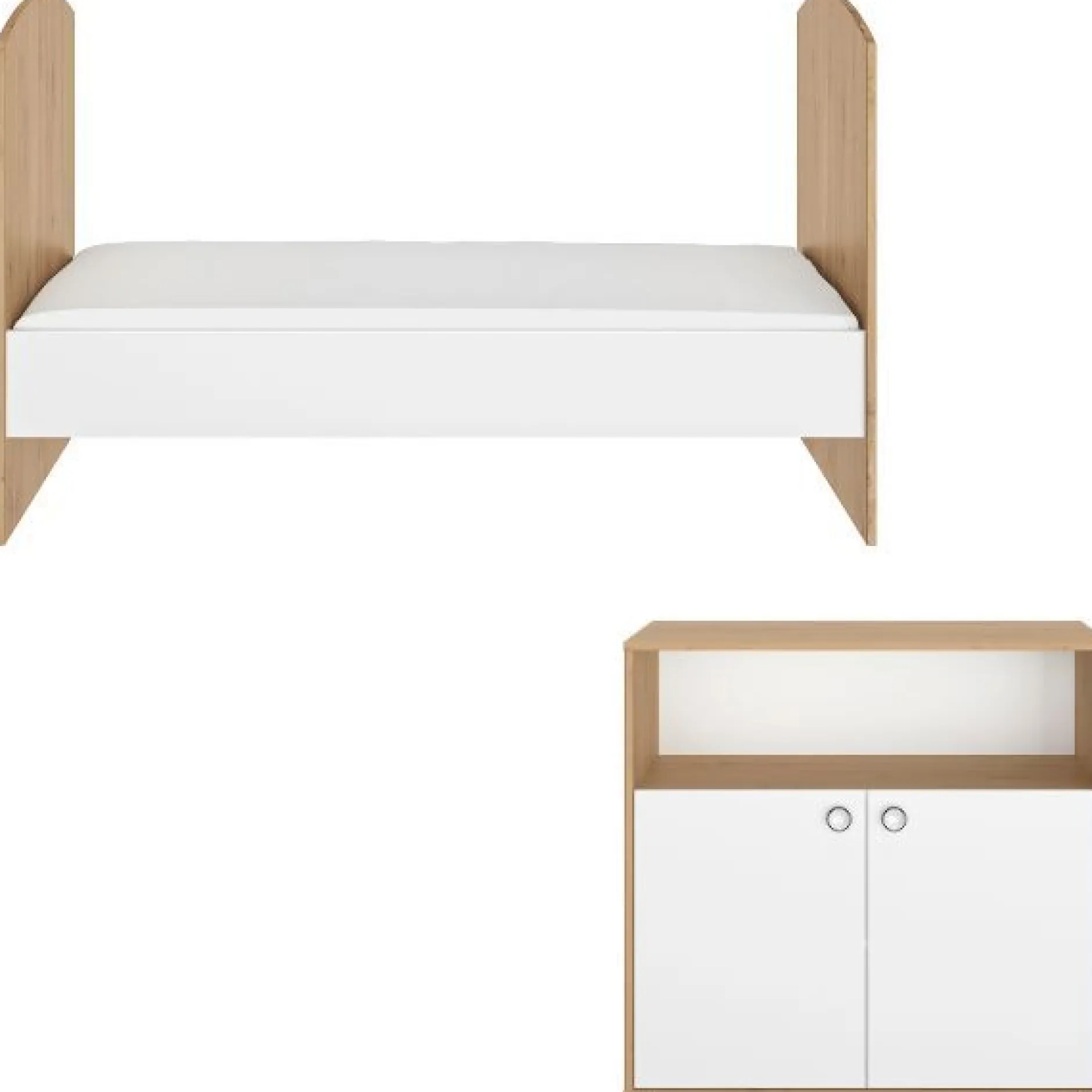 Kinderzimmer-Set Arthur | Verstellbares Bett und Kommode | Artisan Oak Design