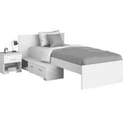 Kinderzimmer-Set Galaxy | Einzelbett, Nachttisch | Weiß