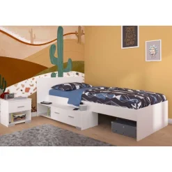 Kinderzimmer-Set Galaxy | Einzelbett, Nachttisch | Weiß