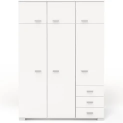 Kinderzimmer-Set Galaxy | Einzelbett, Schreibtisch, Kleiderschrank, Nachttisch | Weiß