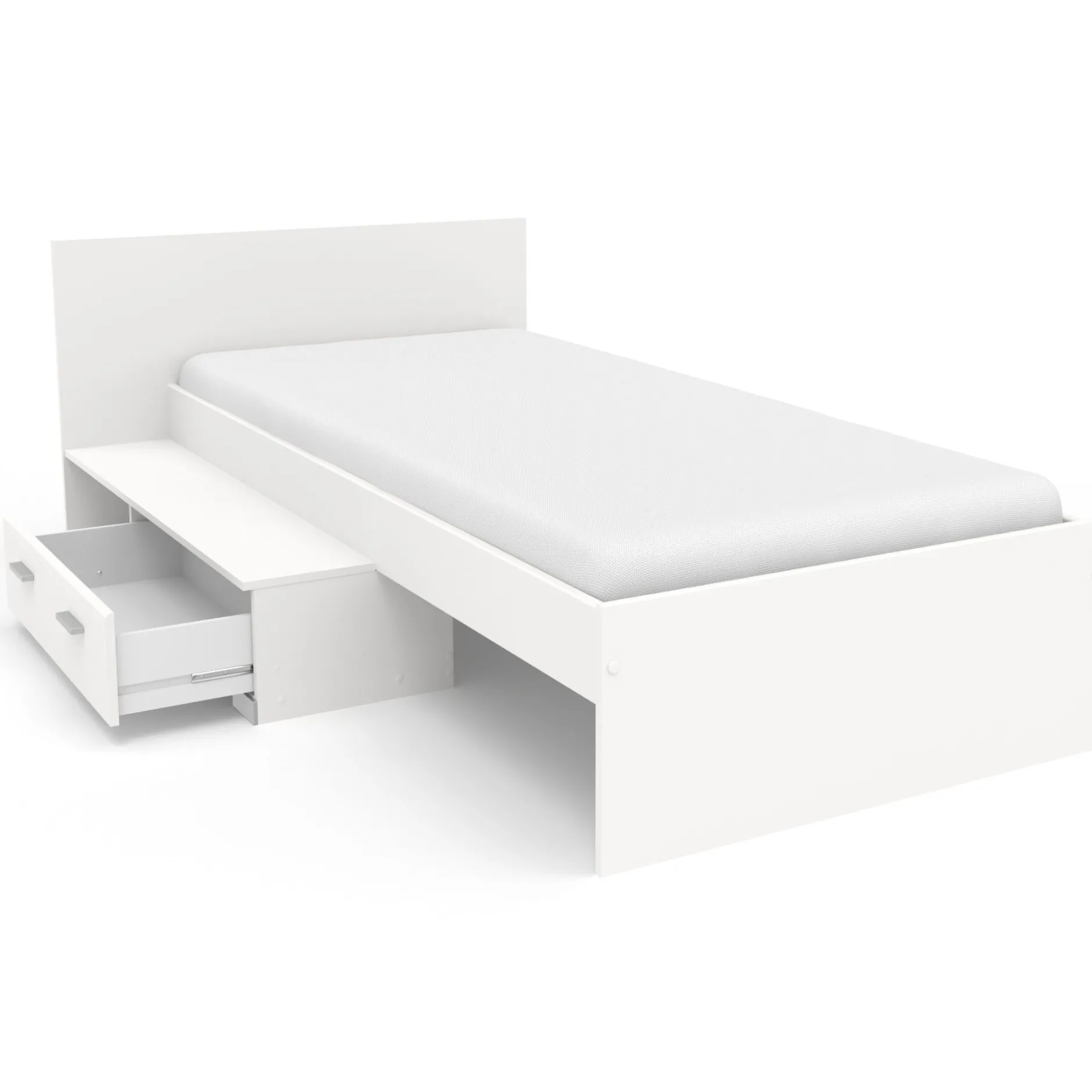 Kinderzimmer-Set Galaxy | Einzelbett, Kommode, Kleiderschrank, Nachttisch | Weiß