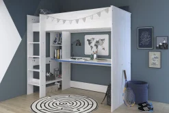 Kinderzimmer-Set Smoozy | Hochbett, Kommode und Kleiderschrank | Weiß