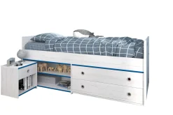Kinderzimmer-Set Smoozy | Kabinenbett und Nachttisch | Weiß