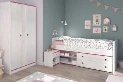 Kinderzimmer-Set Smoozy | Kinderbett, Kleiderschrank und Nachttisch | Weiß