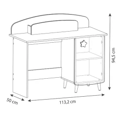 Kinderzimmer Stellar: Bett 90x190cm, Nachttisch, Kommode, Kleiderschrank, Schreibtisch