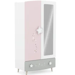 Kinderzimmer Stellar: Bett 90x190cm, Nachttisch, Kommode, Kleiderschrank, Schreibtisch