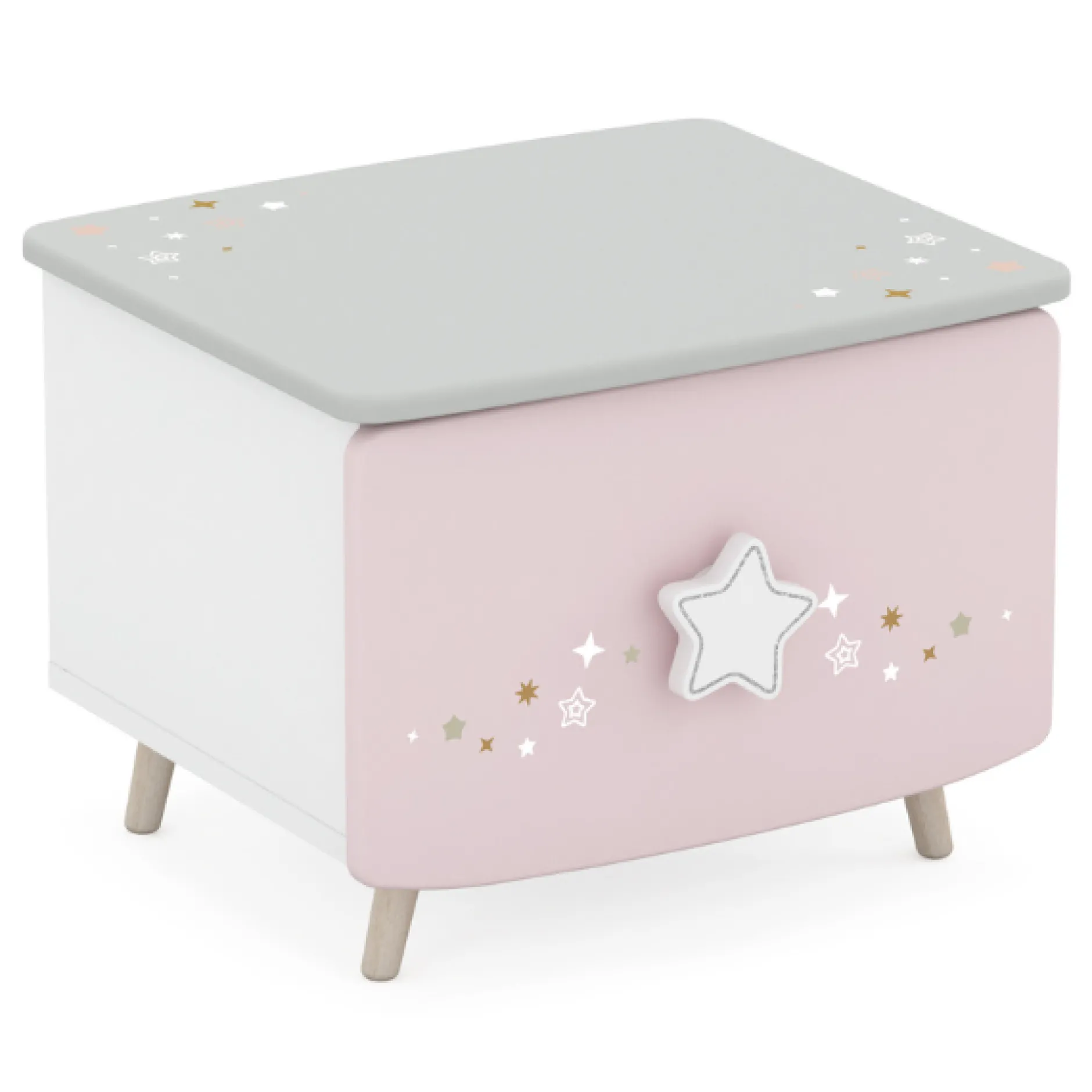 Kinderzimmer Stellar: Bett 90x190cm, Nachttisch, Kommode, Kleiderschrank