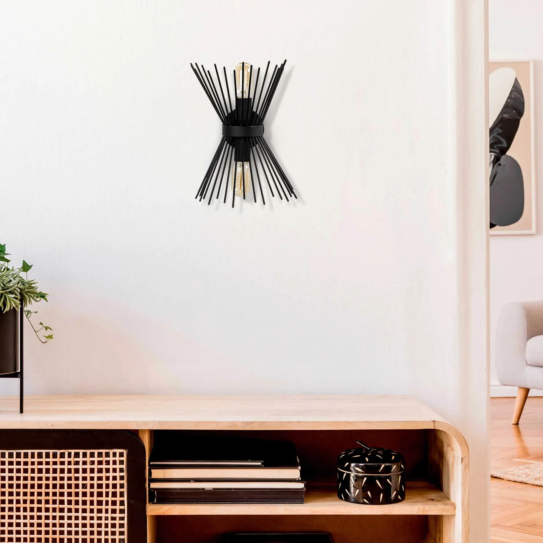 Kirpi Wandleuchte | METALLGEHÄUSE | Schwarz