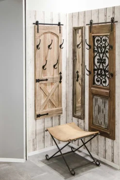 Klappbarer Hocker | 58 x 50 x 49 cm | Echtes Leder
