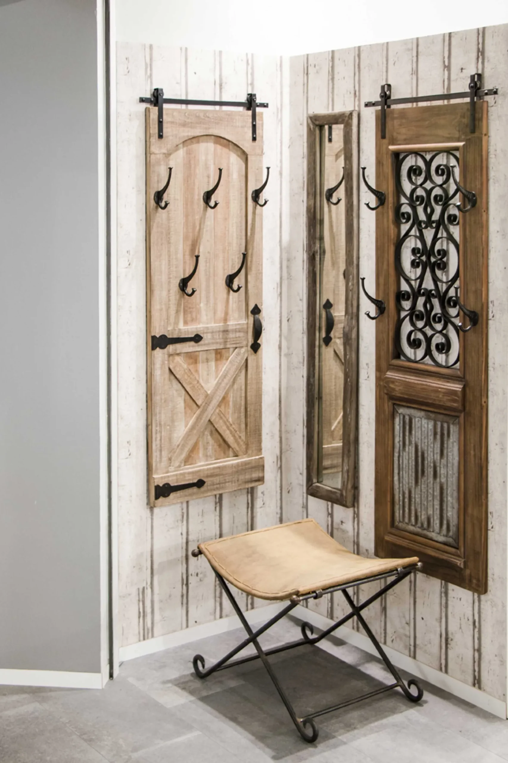Klappbarer Hocker | 58 x 50 x 49 cm | Echtes Leder