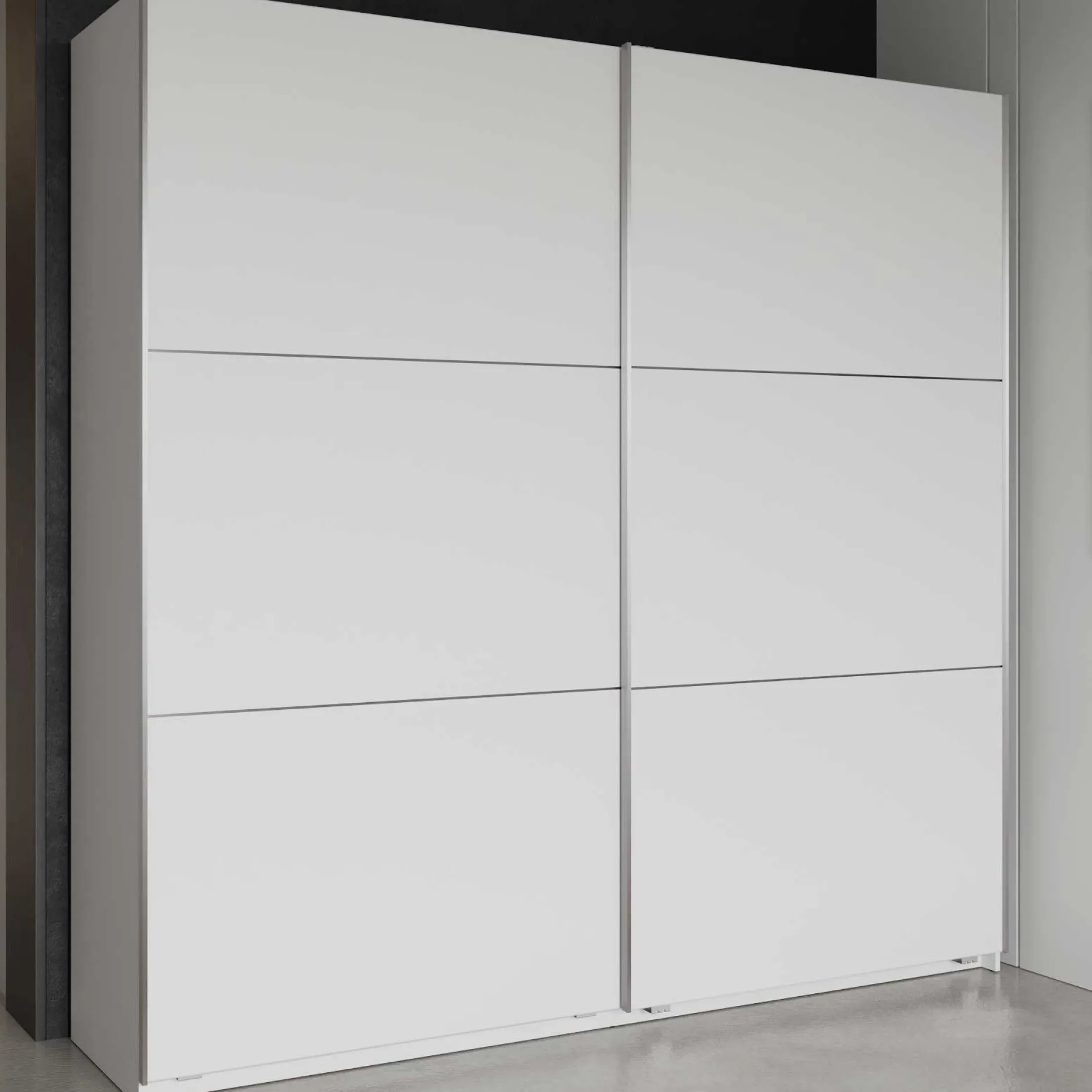 Kleiderschrank Alhambra - 221x60x224cm - weiß