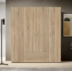 Kleiderschrank Base | 160 x 52 x 177 cm | Wotan Oak Design