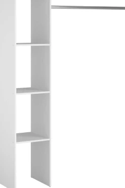 Kleiderschrank Botan A - 138cm, 3 Einlegeböden und 1 Kleiderstange - weiß