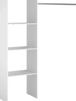 Kleiderschrank Botan B - 160cm, 3 Einlegeböden und 1 Kleiderstange - weiß
