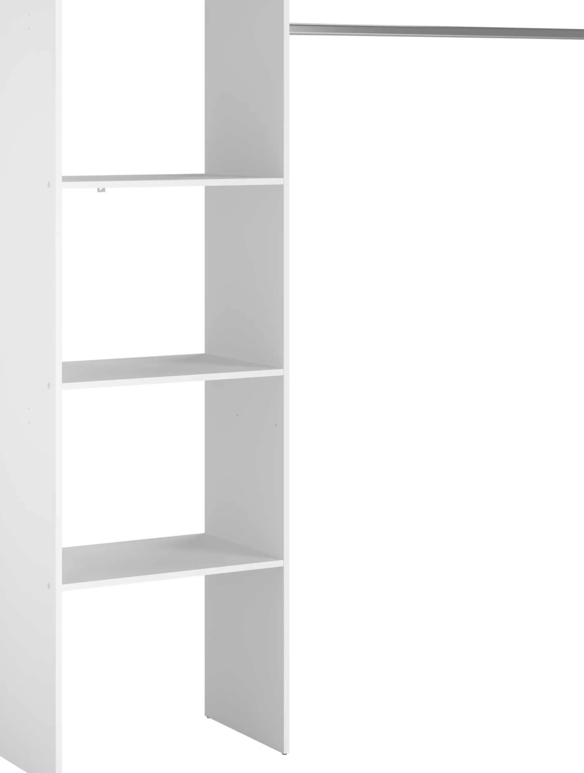 Kleiderschrank Botan B - 160cm, 3 Einlegeböden und 1 Kleiderstange - weiß
