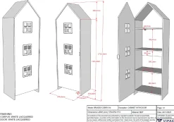 Kleiderschrank Casami Bruges - 58x37x172 cm - Weiß