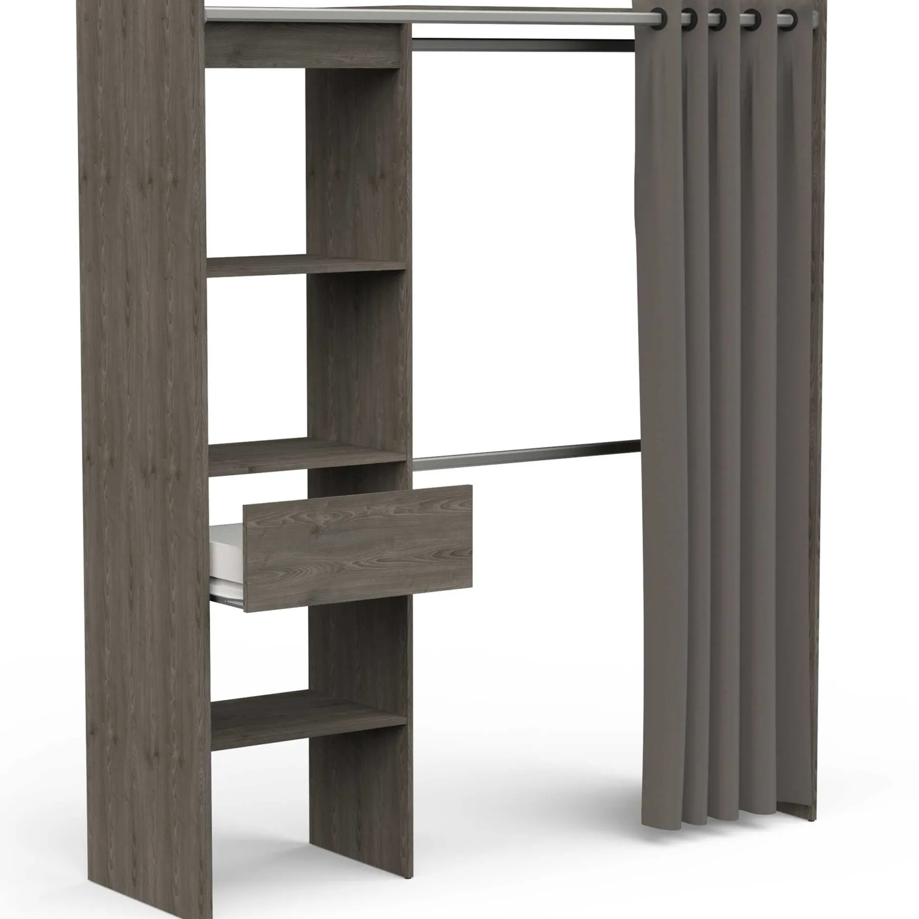 Kleiderschrank Chicago - 50x114x192 cm - Schwarz/Eiche