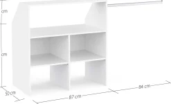 Kleiderschrank Côme - 171x50x91cm - 5 Fächer und 1 Kleiderstange - weiß