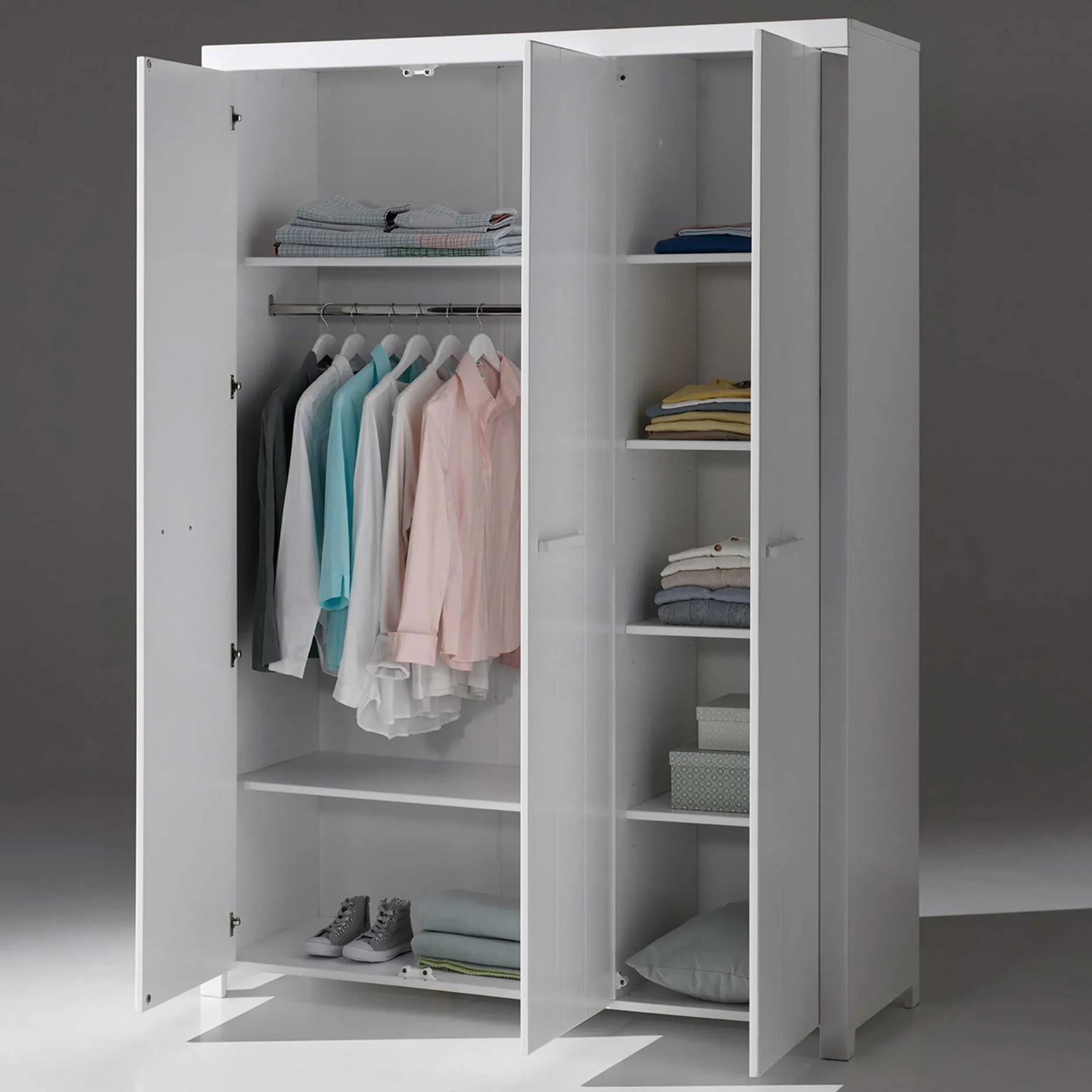 Kleiderschrank Erik 3-türig - weiß