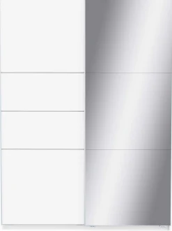 Kleiderschrank Faust - 148x60x203cm - mit Spiegel - 2 Türen - weiß
