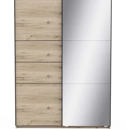 Kleiderschrank Faust - 148x60x203cm - mit Spiegel - 2 Türen - Eichendekor