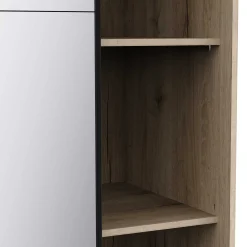 Kleiderschrank Faust - 148x60x203cm - mit Spiegel - 2 Türen - Eichendekor