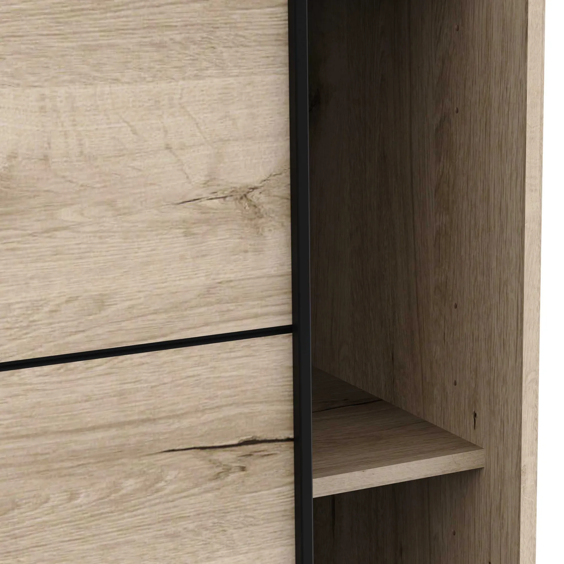 Kleiderschrank Faust - 148x60x203cm - 2 Türen - Eiche Dekor