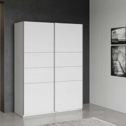 Kleiderschrank Faust - 148x60x203cm - 2 Türen - weiß