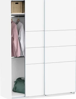 Kleiderschrank Faust - 148x60x203cm - 2 Türen - weiß