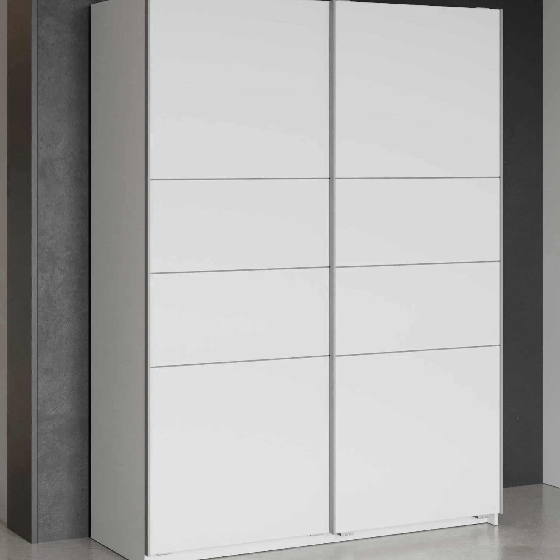 Kleiderschrank Faust - 148x60x203cm - 2 Türen - weiß