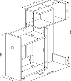 Kleiderschrank für Hochbett Jet - altrosa