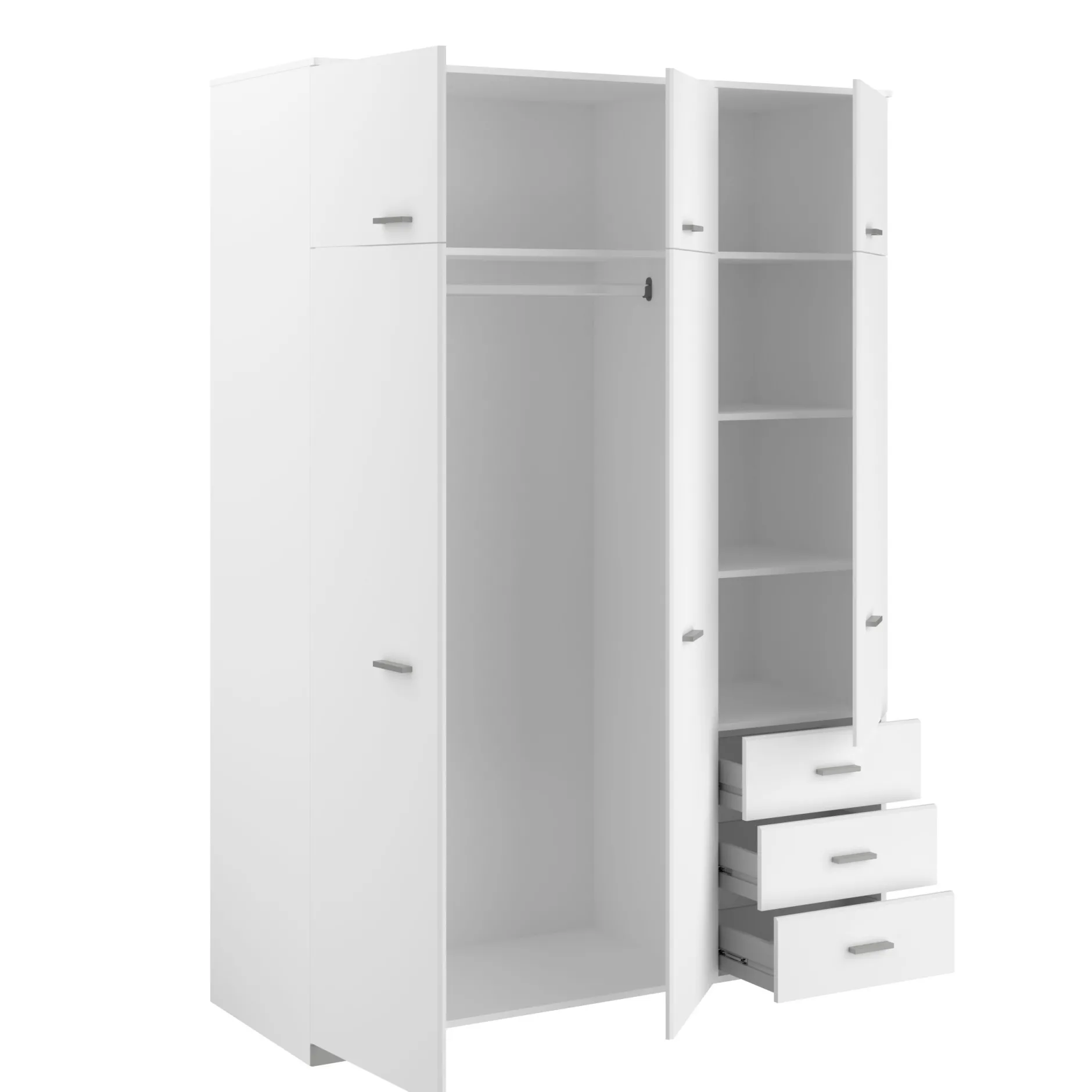 Kleiderschrank Galaxy 6 Türen - weiß