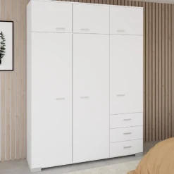 Kleiderschrank Galaxy 6 Türen - weiß