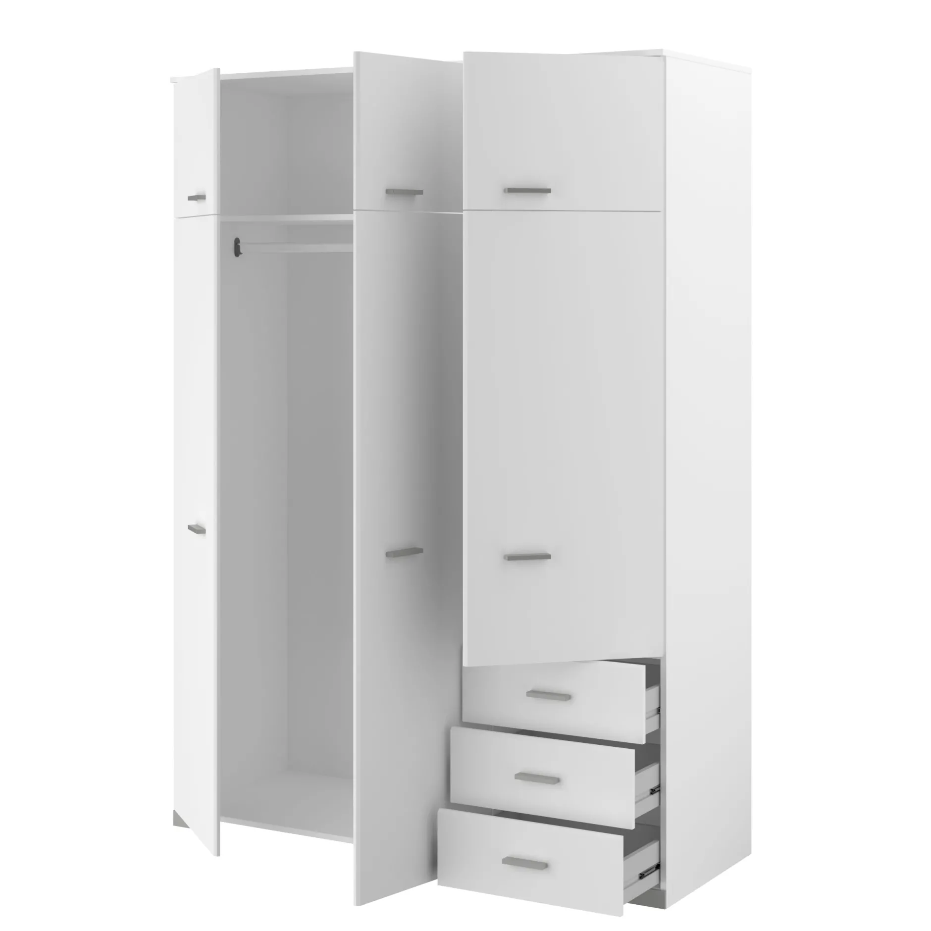 Kleiderschrank Galaxy 6 Türen - weiß