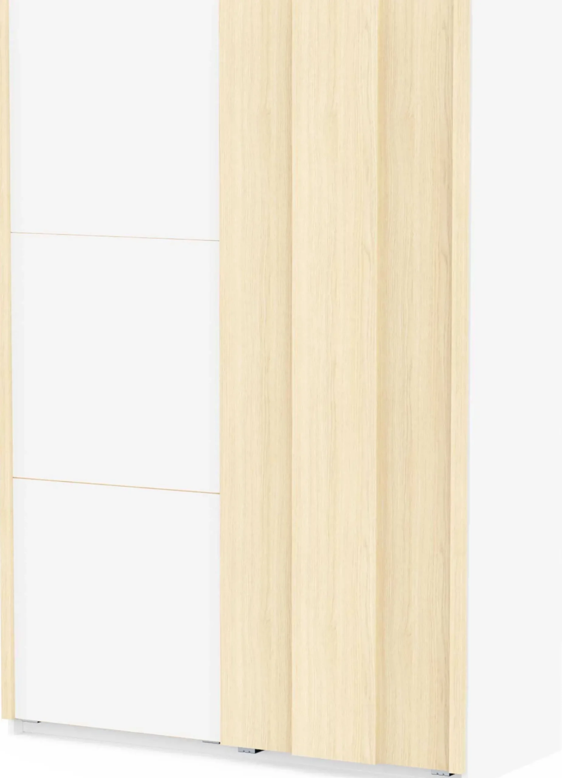Kleiderschrank Heva - 140x64x203cm - 2 Türen - weiß/Eiche Dekor