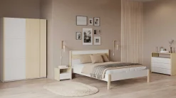 Kleiderschrank Heva - 140x64x203cm - 2 Türen - weiß/Eiche Dekor