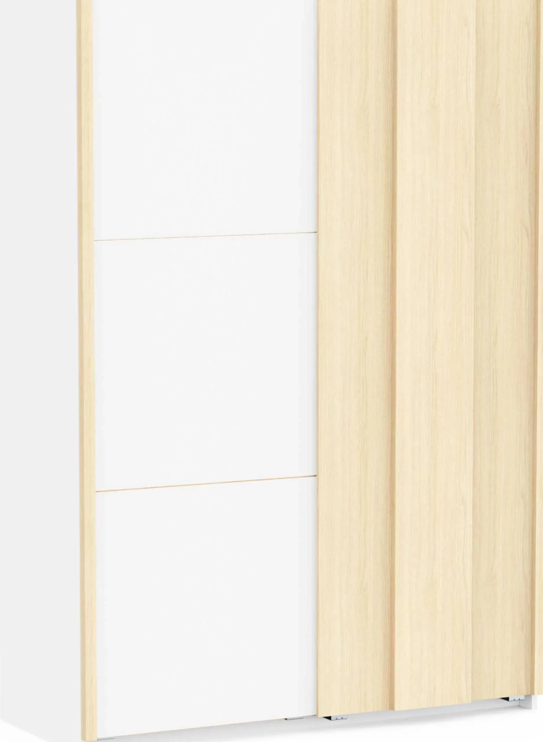 Kleiderschrank Heva - 140x64x203cm - 2 Türen - weiß/Eiche Dekor
