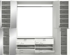 Kleiderschrank Kombination Projekt X Emob - Artisan Eiche - 243x193x34 cm - Spiegel