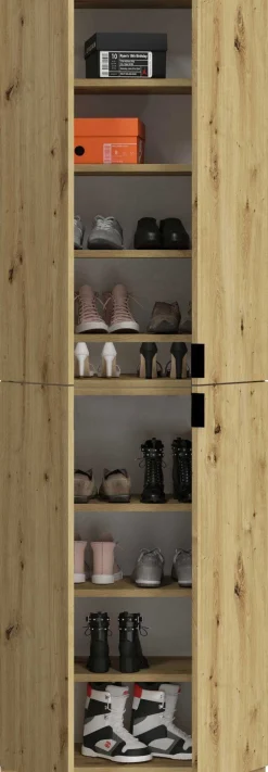 Kleiderschrank Kombination Projekt X Emob - Artisan Eiche - 243x193x34 cm - Spiegel