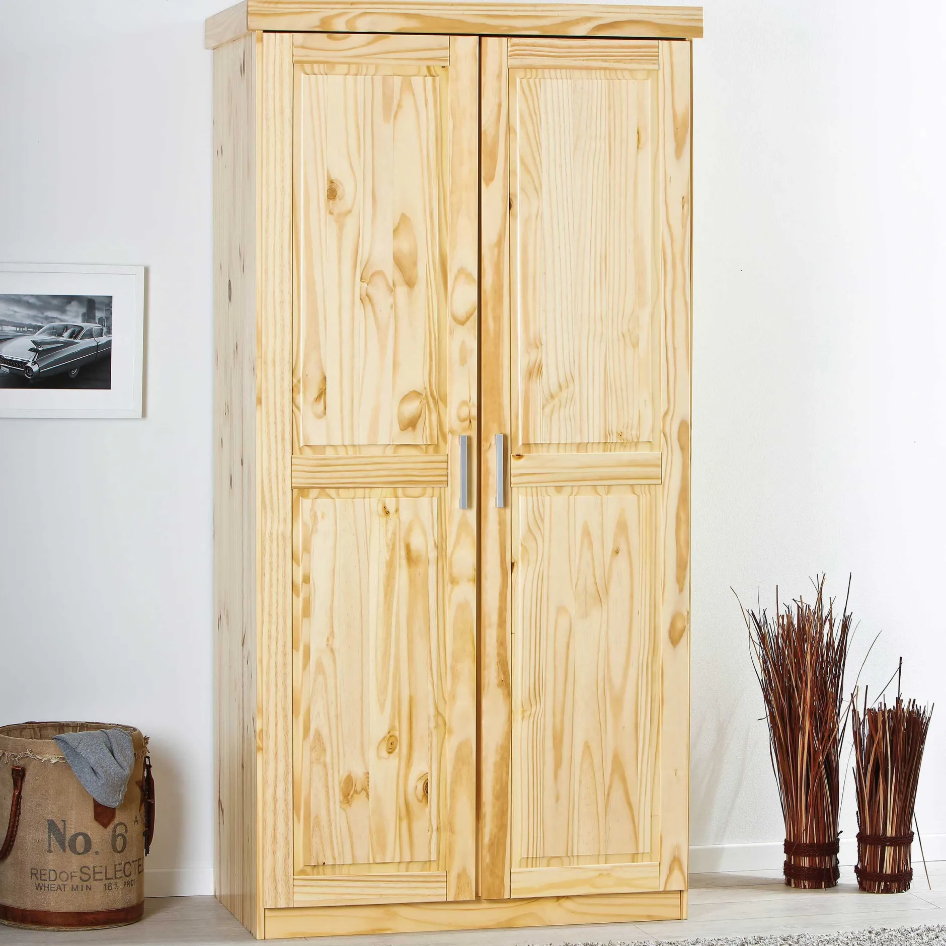 Kleiderschrank Leon 2 Türen - Kieferholz