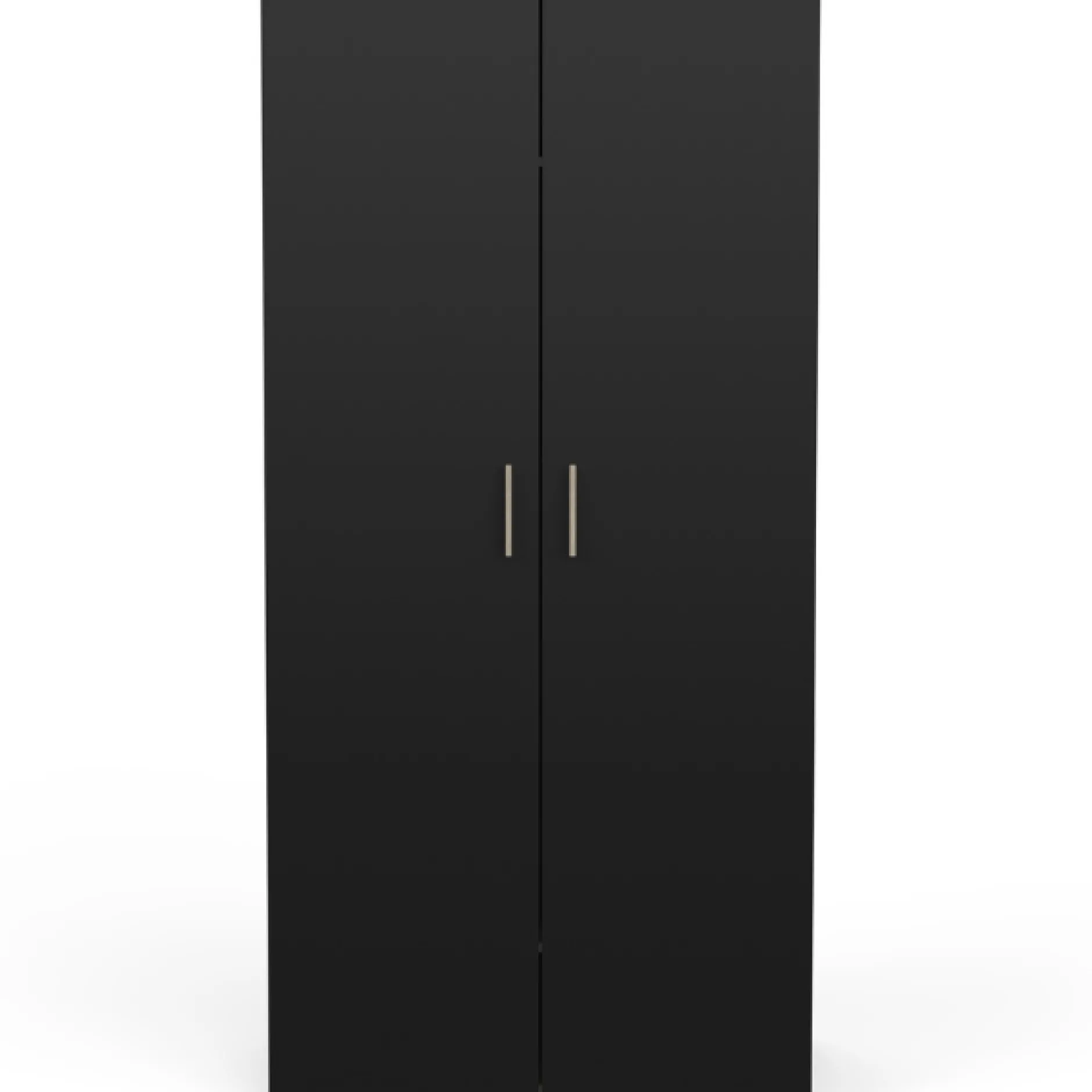 Kleiderschrank Liva 2 Drehtüren, 1 Kleiderstange und 4 Einlegeböden-Kronberg Eiche/mattschwarz