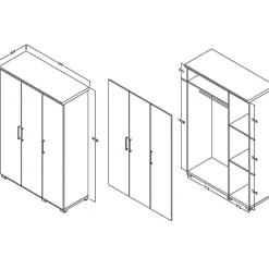 Kleiderschrank Nikkie 120 cm-sonoma Eiche